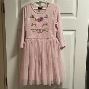 Lilt Pink Cat Dress with Gold Accents